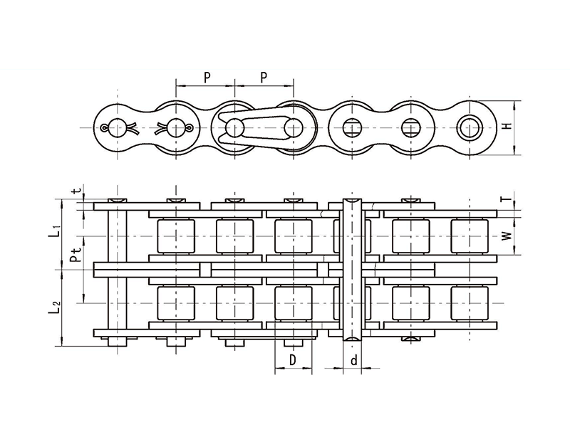 A Series Short Pitch Roller Chain